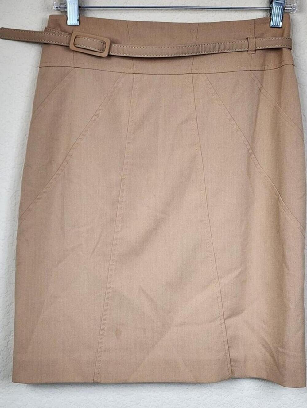 Worthington 4P Tan Beige Belted Work Skirt